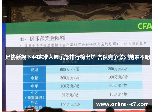 足协新规下44家准入俱乐部排行榜出炉 各队竞争激烈前景不明 足协新规下44家准入俱乐部排行榜出炉 各队竞争激烈前景不明
