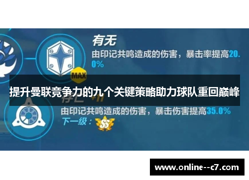 提升曼联竞争力的九个关键策略助力球队重回巅峰 提升曼联竞争力的九个关键策略助力球队重回巅峰